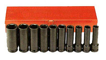 1/2" Набор головок 6-гр. глубоких ударных 10 пр. (3/8" - 15/16") (4107S)